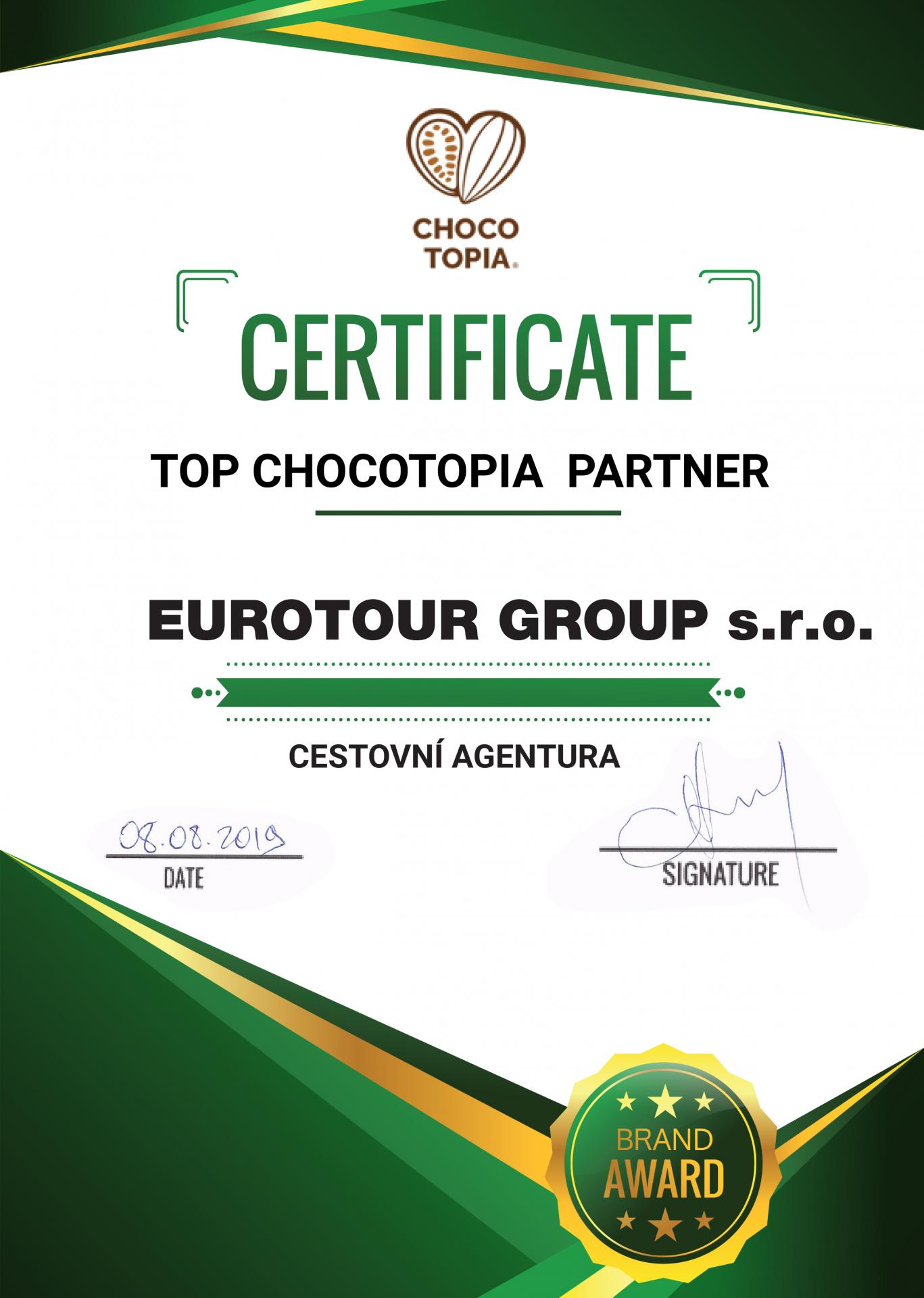 Certifikat Chokotopia