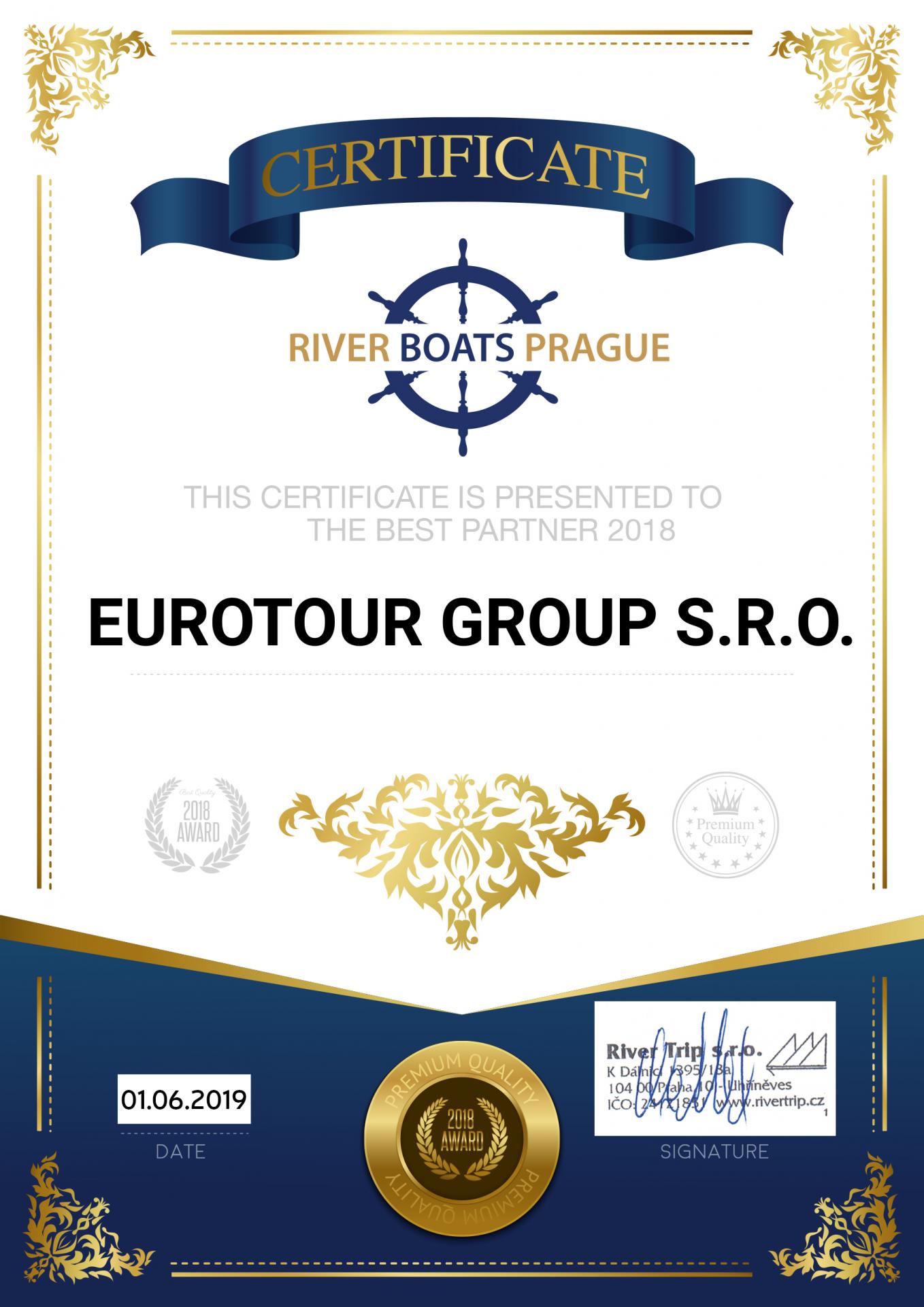 Certifikat Prague boats